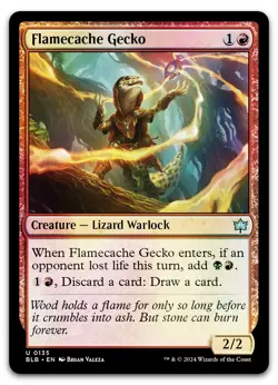 Flamecache Gecko #135 (Foil) (NM) Bloomburrow BLB Magic MTG - Image 1