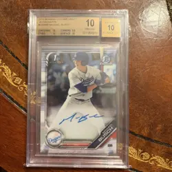 MICHAEL BUSCH BGS 10 2019 BOWMAN DRAFT CHROME AUTO 1ST BOWMAN - Image 1