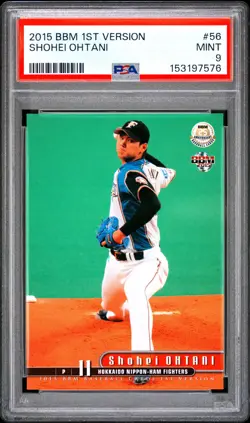 2015 BBM 1ST VERSION #56 SHOHEI OHTANI ROOKIE RC PSA 9 - Image 1