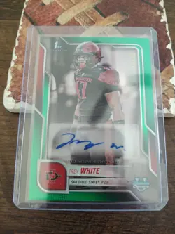 Trey White 2025 Bowman U Chrome 1st Green Refractor Auto 4/99 Texas Tech SDSU - Image 1