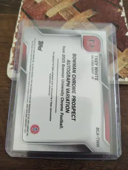 Trey White 2025 Bowman U Chrome 1st Green Refractor Auto 4/99 Texas Tech SDSU - Image 3