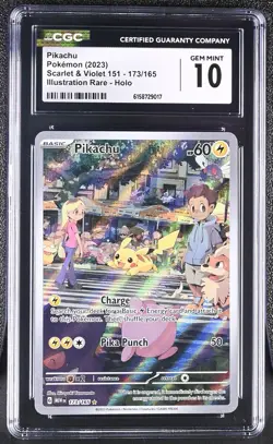 Pokemon Pikachu 173/165 Illustration Rare Scarlet Violet 151 - CGC 10 - Image 1