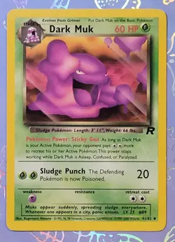 Pokemon Dark Muk 41/82 Team Rocket Pokemon Card NM - Image 1