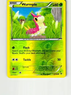 Wurmple 3/108 Common Roaring Skies Pokemon Reverse Holo Lightly Played - Image 1