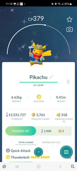 Pokemon Go Shiny Pikachu Excavator - Image 1