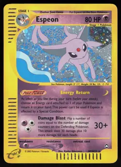 Pokemon Espeon H9/H32 Aquapolis Holo Holo Rare Moderately Played - Image 1