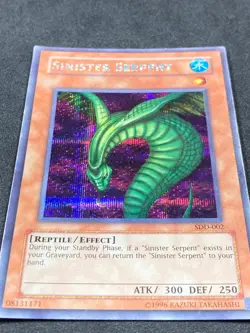Yugioh Sinister Serpent SDD-002 Prismatic Secret Rare Unlimited MP - Image 2