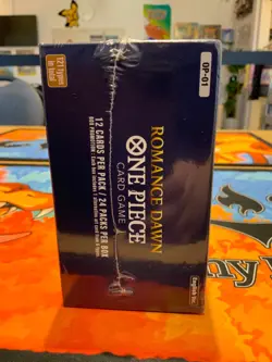 One Piece TCG - OP-01 Romance Dawn Booster Box Blue Bottom Sealed Slight Dented - Image 5