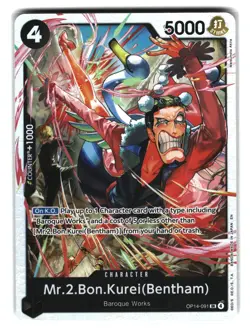 Mr 2 Bon Kurei Bentham OP14 091 Super Rare Holo One Piece Card NM - Image 1