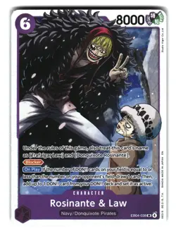 Rosinante and Law EB04 038 Super Rare Holo One Piece Card NM - Image 1