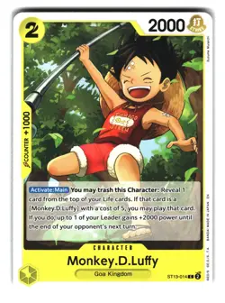 ST13-014 Monkey D Luffy C Goa Kingdom One Piece Card Game - Image 1