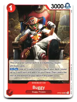 One Piece CCG Buggy PRB-02 Uncommon Foil Card OP03-008 - Image 1