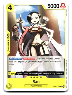 ONE PIECE Card OP14-114 UC Ran Kuja Pirates Yellow Ranged Character - Image 1