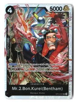 Mr.2.Bon.Kurei (Bentham) OP14-091 The Azure Sea's Seven Foil Near Mint - Image 1