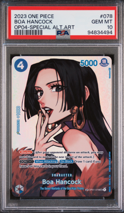 One Piece Boa Hancock OP01-078 SP ENGLISH PSA10 OP04 Kingdoms of Intrigue - Image 1