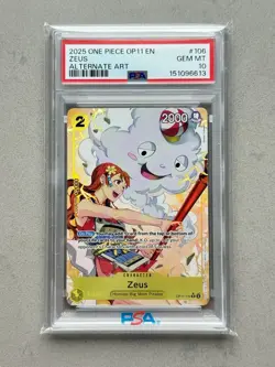 PSA 10 - Zeus Alt Art Foil OP11-106 One Piece - English - A Fist of Divine Speed - Image 1