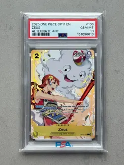 PSA 10 - Zeus Alt Art Foil OP11-106 One Piece - English - A Fist of Divine Speed - Image 3