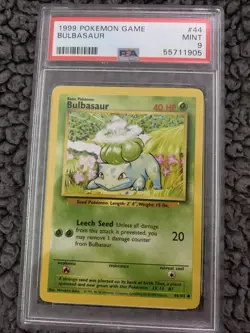 1999 Bulbasaur 44/102 Base Set PSA 9 MINT English Pokemon TCG - Image 3