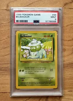 1999 POKEMON BASE SET UNLIMITED #44 BULBASAUR PSA 9 MINT - Image 1