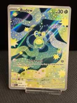 Budew 221/217 Illustration Rare Ascended Heroes Pokemon Card Holo Near Mint - Image 1