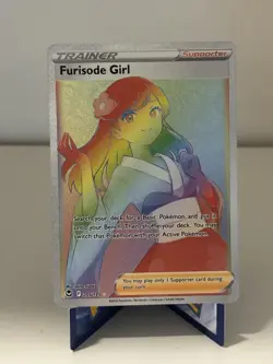 Pokemon TCG Furisode Girl Silver Tempest Holo Card 205/195 Secret Rare - Image 1