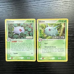 Cascoon & Silcoon EX Deoxys, Legend Maker Lot of 2 Holo Cards - Image 2