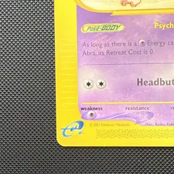 Abra 46/144 - NM – Skyridge – Vintage Pokemon Card – WOTC e-Reader Series - Image 5
