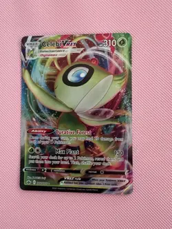 Pokemon TCG Celebi VMAX Sword & Shield Chilling Reign Holo Ultra Rare #008/198 - Image 1