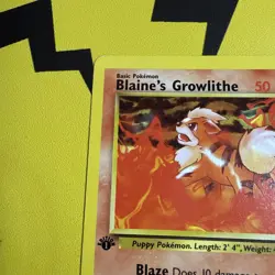 Pokemon TCG Blaine's Growlithe Gym Heroes 62/132 Regular 1st Edition Common - Image 2