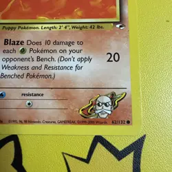 Pokemon TCG Blaine's Growlithe Gym Heroes 62/132 Regular 1st Edition Common - Image 5