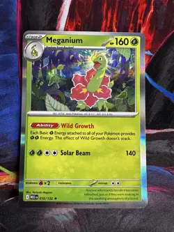 Pokemon Meganium 010/132 Holo TCG ME01: Mega Evolution Stage 2 - Image 1