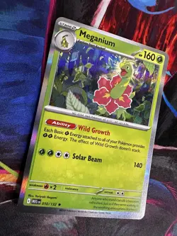 Pokemon Meganium 010/132 Holo TCG ME01: Mega Evolution Stage 2 - Image 2