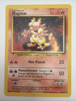 Magmar 36/102 Uncommon Base Set Unlimited Pokemon LP - Image 1