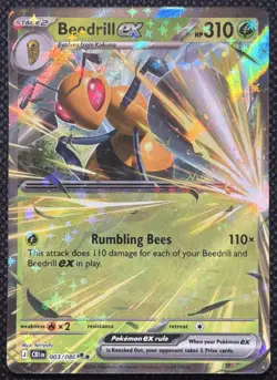 2026 Pokemon Mega Evolution Chaos Rising Beedrill ex #003/086 Double Rare - Image 1