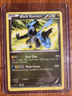 Black Kyurem 100/149 Non Holo Rare Boundaries Crossed Pokemon TCG - Image 1