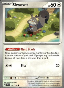 Pokemon TCG - Skwovet - Scarlet & Violet Base Set - Uncommon - 151/198 - Image 1