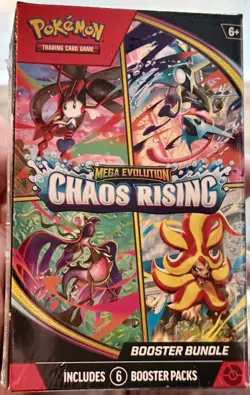 Pokemon TCG Mega Evolution Chaos Rising Booster Bundle Box 6 Packs English - Image 1