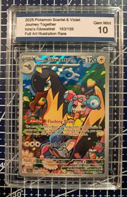 2025 Pokemon Journey Together Iono's Kilowattrel 163/159 Full Art Gem Mint 10 - Image 1