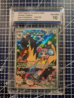 2025 Pokemon Journey Together Iono's Kilowattrel 163/159 Full Art Gem Mint 10 - Image 2