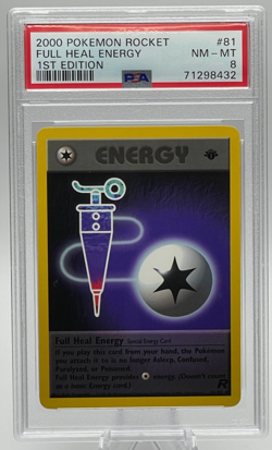 2000 POKEMON ROCKET #81 FULL HEAL ENERGY 1ST EDITION PSA 8 NM-MT - Image 1