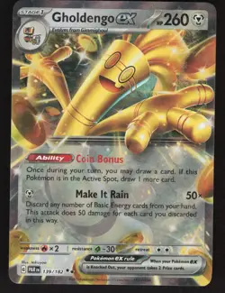 Gholdengo ex 139/182 Double Rare Paradox Rift Pokemon Near Mint - Image 1