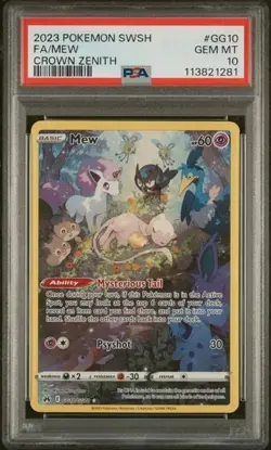 2023 POKEMON SWORD & SHIELD CROWN ZENITH #GG10 FULL ART/MEW PSA 10 - Image 3