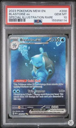 Blastoise EX 200/165 SIR MEW EN 151 Pokemon English GEM MINT PSA 10 - Image 1