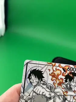 One Piece ST30-001 Luffy Ace Parallel L-P Leader Black White Textured Star - Image 3
