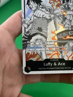 One Piece ST30-001 Luffy Ace Parallel L-P Leader Black White Textured Star - Image 5