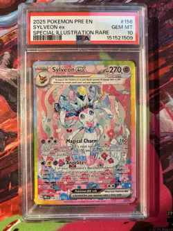 Pokemon 2025 Sylveon ex 156/131 SIR Prismatic Evolutions GEM MINT PSA 10 - Image 1
