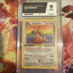 Dragonite ACE 9 Pokemon Card 19/62 Fossil Set 1st Edition Rare Non Holo 1999 - Image 1
