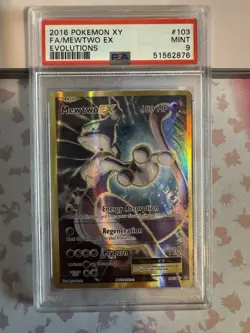 Pokemon Mewtwo EX TCG Full Art Holo Ultra Rare 103/108 Evolutions - Image 2
