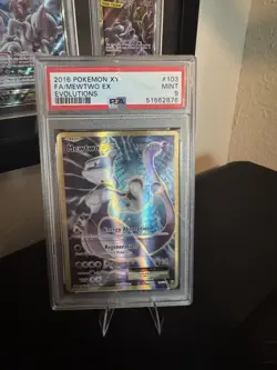 Pokemon Mewtwo EX TCG Full Art Holo Ultra Rare 103/108 Evolutions - Image 5