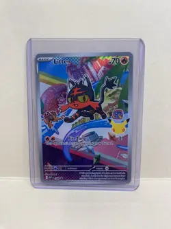 Litten 044 Pokemon First Partner Pack 30th Anniversary Stamp Promo NM - Image 1